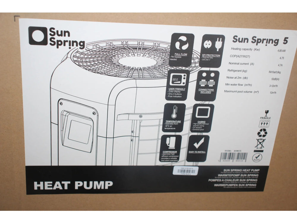 Pompe à chaleur piscine hors-sol - Sun Spring 5KW – Produits Piscine